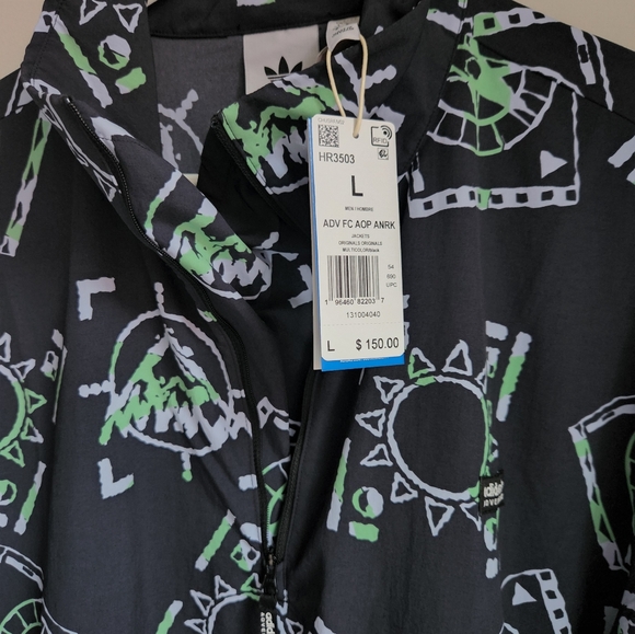 Adidas Adventure Allover Print Archive Anorak Windbreaker Jacket Size Large - Picture 6 of 10